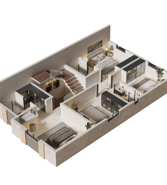 Isometric 1st floor Type 1