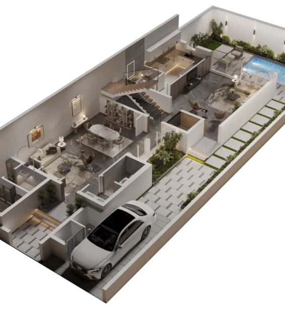 Type-A Ground Floor Isometric View